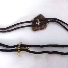 2 Vintage Cowboy Cowgirl Western Bolo Tie Agate Stone Tribal Totem Western Wear