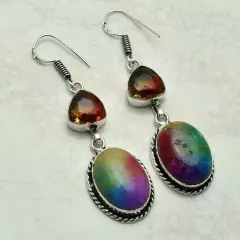 Rainbow Solar Quartz Drop Dangle Earrings Jewelry 2.16" AE-53693