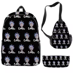 Black 'Cookies' Pattern 3-Piece Backpack