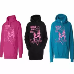 Women Black Hoodie Pink Camo Girls Hunt Too Love Deer Hunting Sweatshirt Hooded