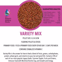 MICROBE-LIFT MLLVMXL Variety Mix Floating Fish Food Pellets and Sticks for Water