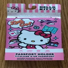 New Hello Kitty Pink Let's Go Travel Passport Holder By Sanrio