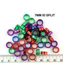 4~7mm 50pc Bird Leg Split Aluminium Bands Split Aluminium Parrot Color-random