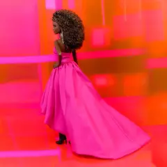 Barbie Pink Collection African American Doll in Long Fuchsia Dress Mattel HBX96