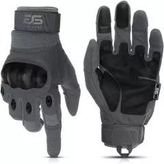  - Tactical Shooting Hard Knuckle Gloves for Men and Large Gray - Hard Knuckle