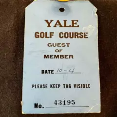 Vintage Unused Yale Golf Club, New Haven, CT Golf Scorecard and Guest Tag