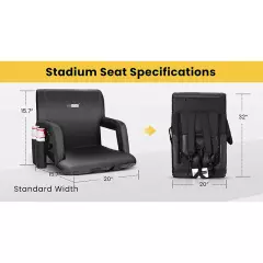 4x 20inch Stadium Seat Competition Bleacher Chair Cushion 6 Reclining Positions