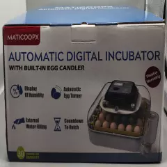 MATICOOPX 30 Egg Incubator with Humidity Display, Egg Candler, Automatic Egg ...