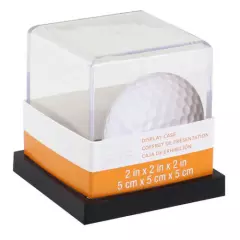 Case of (12) Golf Ball Display Cases Cubes - Clear Plastic with Black Base