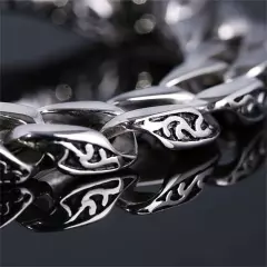 Men's Heavy Sturdy Stainless Steel Motorcycle Biker Chain Bracelet Wristband USA