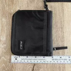 Eddie Bauer Black Connect Travel Wallet Zip Closure Strap