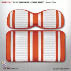 Extreme Double Take Golf Cart Seat Cushions (orange/white)