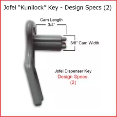 Jofel "Kunilock" Dispenser Key for Paper Towel &Toilet Tissue Dispensers (4/pk.)