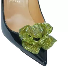 Light Green Color Rose Rhinestone Shoe Clips, Clips for Shoes, Shoe Accessories