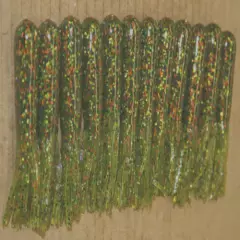 3 1/2" Bass Tube Light Melon Perch Plastic Worm 50 count bulk bag