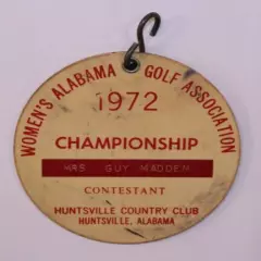 VTG Woman's Alabama Golf Assn Championship 1972 Collectible Tag Datono Regal AL