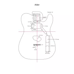 AE Guitars® T-Style Alder Replacement Guitar Body Vintage White