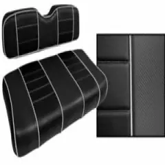 Golf Cart Custom Seat Covers Carbon Fiber Black and Silver EZGO RXV 2008-2015