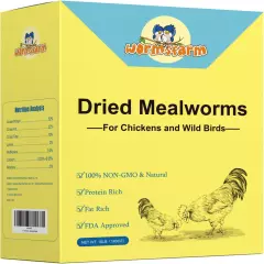 10Lb Dried Mealworms for Wild Birds Premium Non-Gmo Organic Chickens Feed, for L