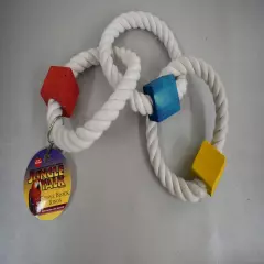 JUNNGLE TALK Large Bird Toy 17"Long Triple Block Rings Bird Toy