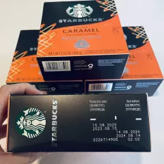 x4 Starbucks Smooth Caramel Flavored Coffee Nespresso Vertuo 8 Caps bb 8/24