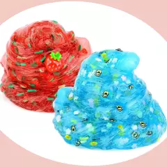 Slime Kit-2 Pack Jelly Cube Crunchy Slime, Non Sticky, Soft Sludge Toy Gifts