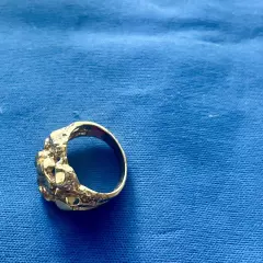 Gold Plated Nugget Style Ring Size 8 Vintage Never Fades