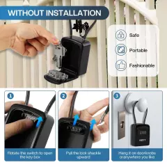 Portable Combination Lock keyboxFor House Keys Key Hiders to Hide a Key Outsi