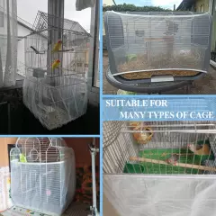 Extra Large Bird Cage Seed Catcher Guard Universal Birdcage Cover Nylon Mesh Net