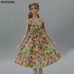 Fashion Flower Floral Dress For 11.5" 1/6 Doll Outfits Fashion Doll Clothes Gown