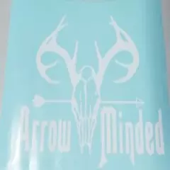 2 ARROW MINDED DECALS 8-3/4" X 5-1/4" WHITE 1022