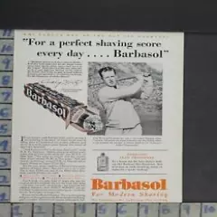 1930 SPORT GOLF CRAIG WOOD HAWAIIAN OPEN HEALTH BARBASOL SHAVING AD CP66