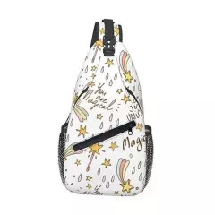 Printed Sling Backpack Crossbody Bag Travel Hiking Backpack Printed Unicorn