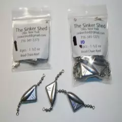 1-1/2 oz KEEL TROLLING SINKERS - #2 75# bead chain - FREE SHIPPING