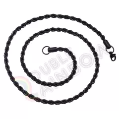 Men Women's Stainless Steel Black Plated 2mm/3mm/4mm/5mm Rope Necklace Chain