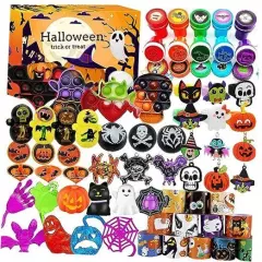 Aibequ 60 Pcs Halloween Party Favors for Kids,Fidget Pop Halloween Goodie Bag 