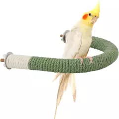 Bird Perches Parrot U Shape Natural Wood Hemp Rope Stand Perch Bird Stick Paw Gr