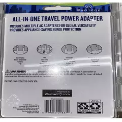 NEW Protege All In One Travel Power Adapter w/ Surge Protection New E21