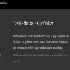 SCOTTY CAMERON HORIZON-GRAY/YELLOW GOLF TOWEL