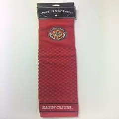 NCAA Embroidered Tri-fold Golf Towel - Louisiana Lafayette Ragin Cajuns