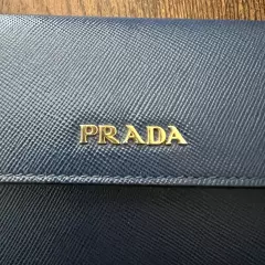 Prada Saffiano Leather Wallet Passport Travel Holder Blue Unisex Purse