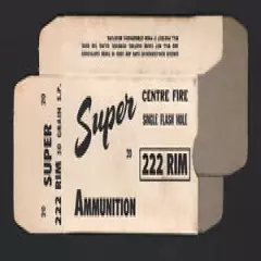 SUPER Ammunition Box /Blue, 222 RIM CF (Box only-no Cartridges) , MINT CONDITION