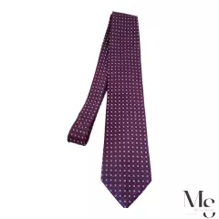 KIRKLAND SINGNATURE XL Purple Geometric Silk Tie Made In Italy W:3.5" EX COND