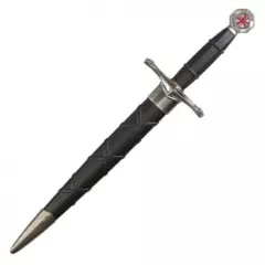 Medieval Dagger | 15.75" Overall Templar Knight Knife Costume Prop + Scabbard