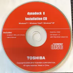 Dynadock U Installation CD Toshiba (2010) Disc Only