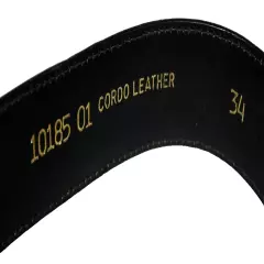 Cordo Black Leather 1.25" Width Buckle Belt Size 34 Fits 33.5-37