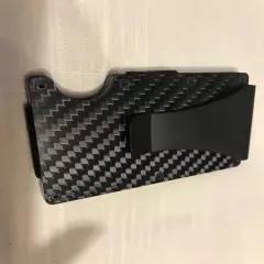 Carbon Fiber Minimalist Wallet for Men - RFID Blocking Credit Card Holder Metal 