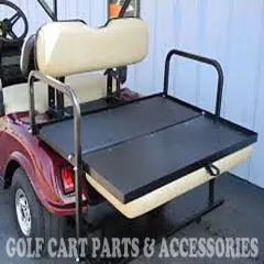 Club Car DS Golf Cart Rear Flip Seat Kit (1982-2000.5) *WHITE SEAT CUSHIONS*