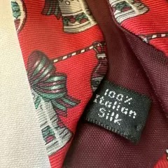 American Traditions Christmas Bells Red Men’s SILK Neck Tie