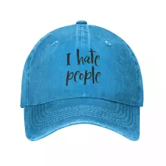 I Hate People Unisex Caps Misanthrope Autism Distressed Cotton Sun Hat